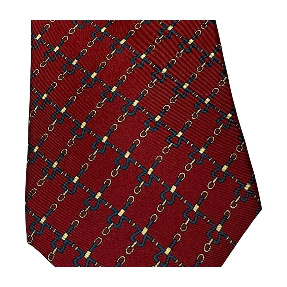 Bert Pulitzer Men’s Necktie Silk Tennis Players & Chain Link Designer Lot of 2 - Picture 6 of 11